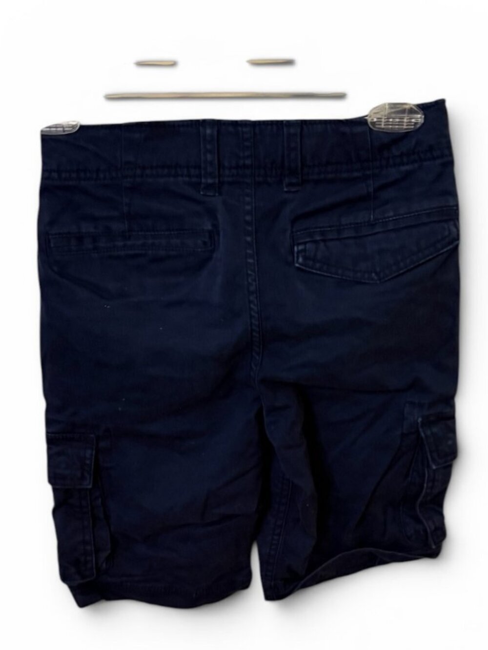 GAP Kids Boys 10 Slim Cargo Shorts Navy Blue Adjustable Waist Button Zip - Picture 3 of 4